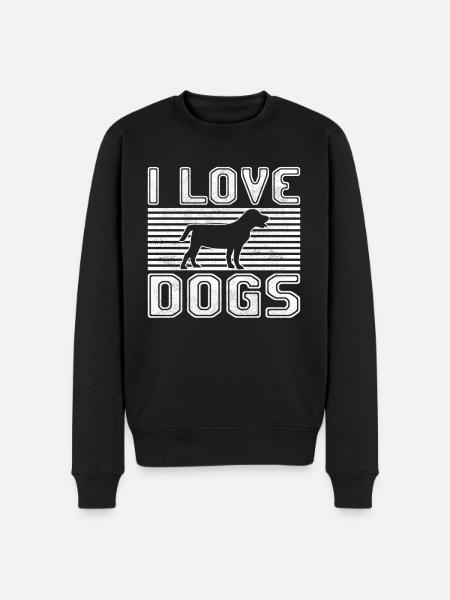 I love dogs - Men's Premium Organic Jumper - black