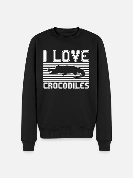 I love crocodiles - Men's Premium Organic Jumper - black