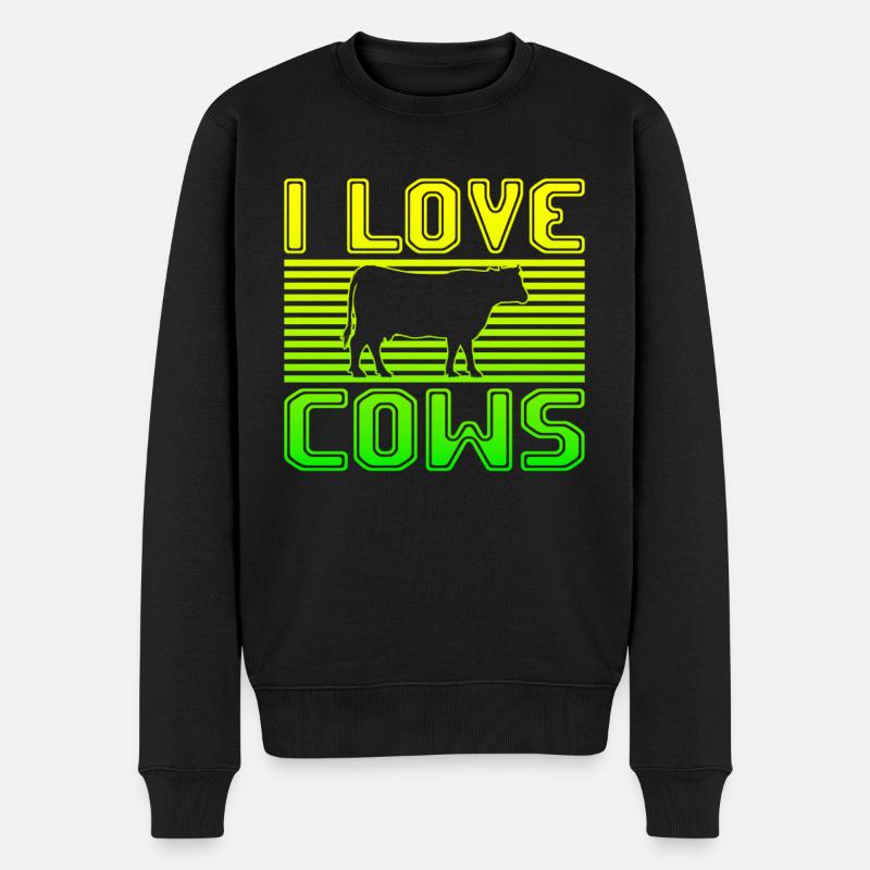 I love cows - Männer Premium Bio Pullover - Schwarz