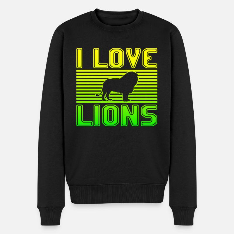 J’adore les lions - Pull Premium bio Homme - noir