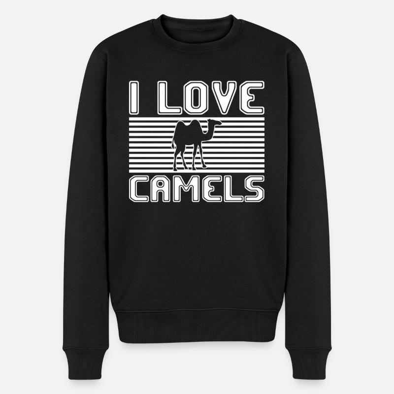 I love camels - Männer Premium Bio Pullover - Schwarz