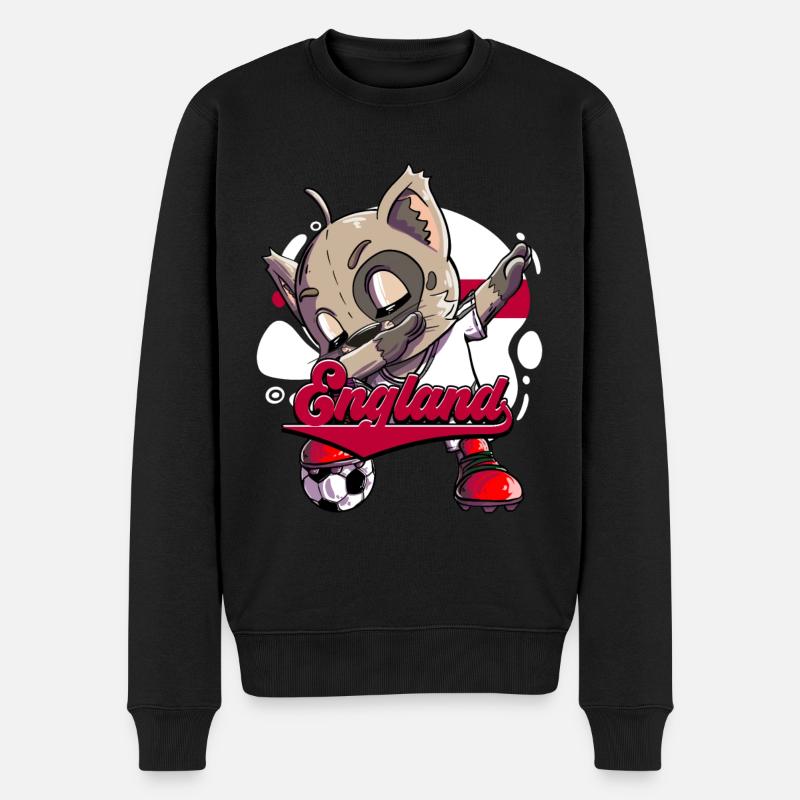 England Fußball - Männer Premium Bio Pullover - Schwarz