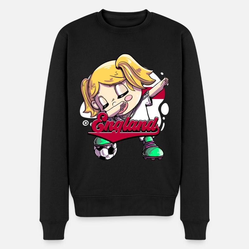 England Fußball - Männer Premium Bio Pullover - Schwarz