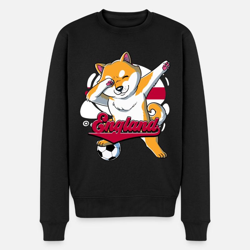 England Fußball - Männer Premium Bio Pullover - Schwarz