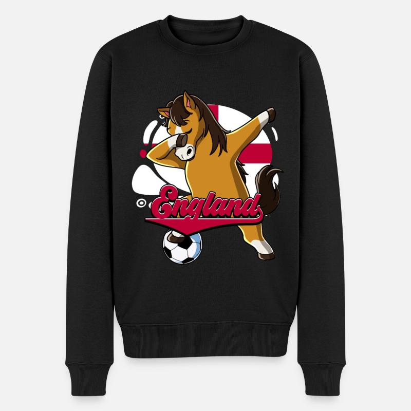 England Fußball - Männer Premium Bio Pullover - Schwarz