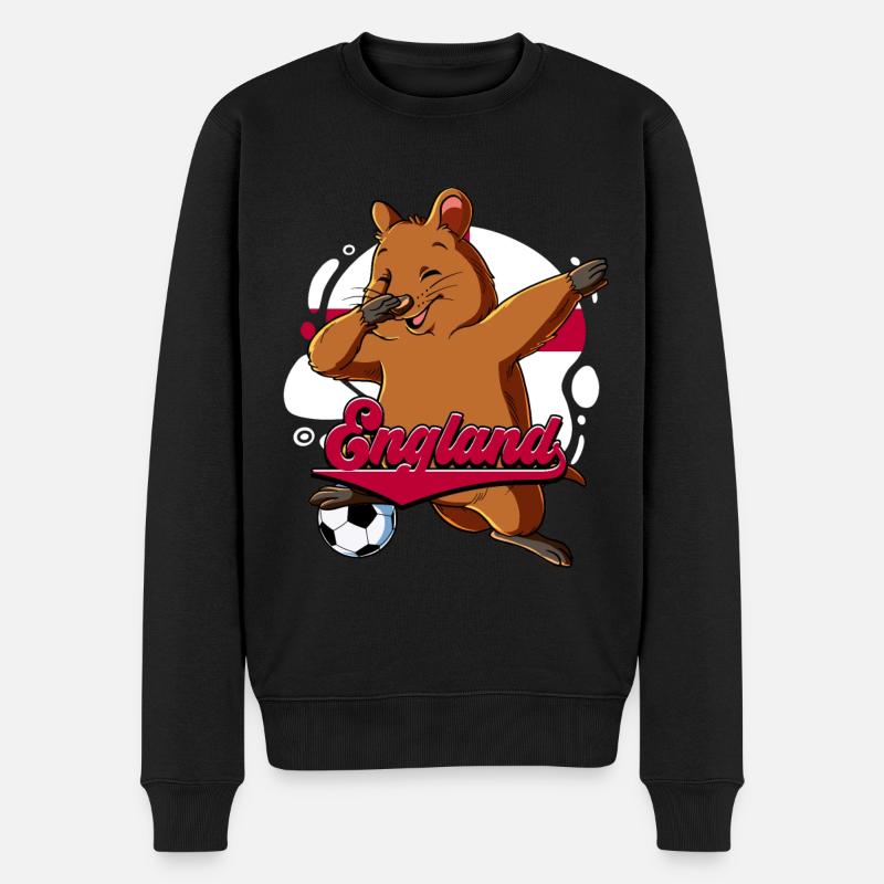 England Fußball - Männer Premium Bio Pullover - Schwarz