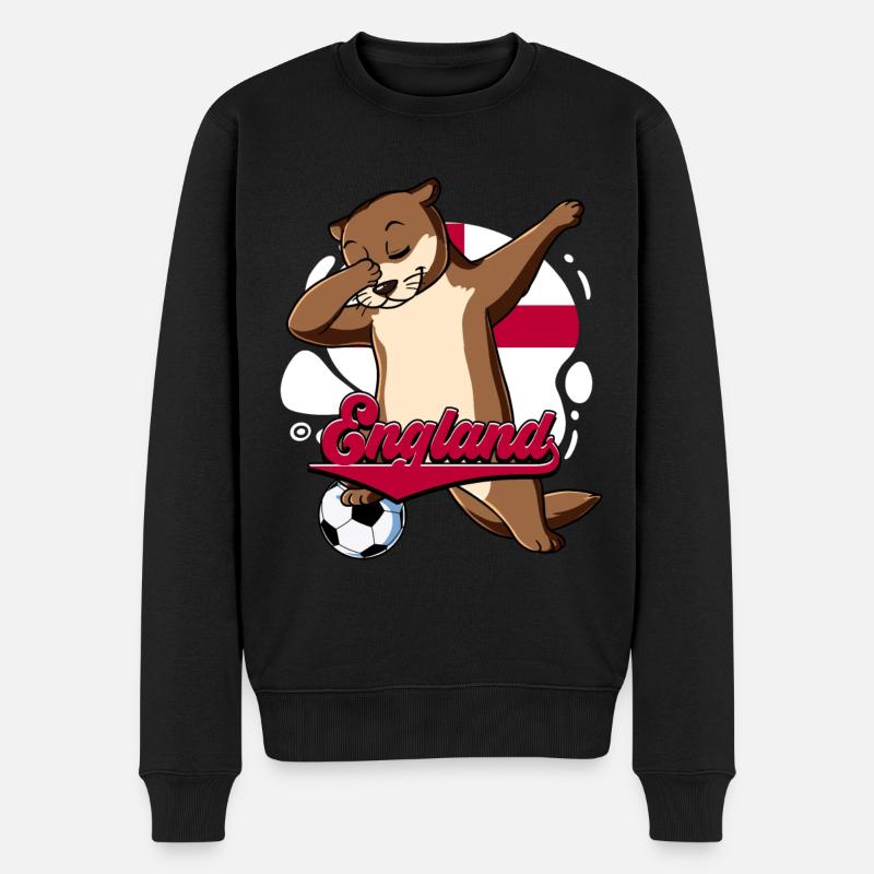 England Fußball - Männer Premium Bio Pullover - Schwarz