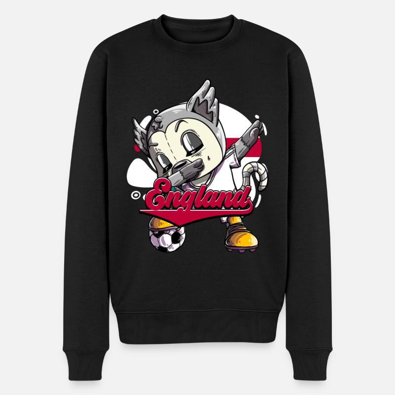 England Fußball - Männer Premium Bio Pullover - Schwarz