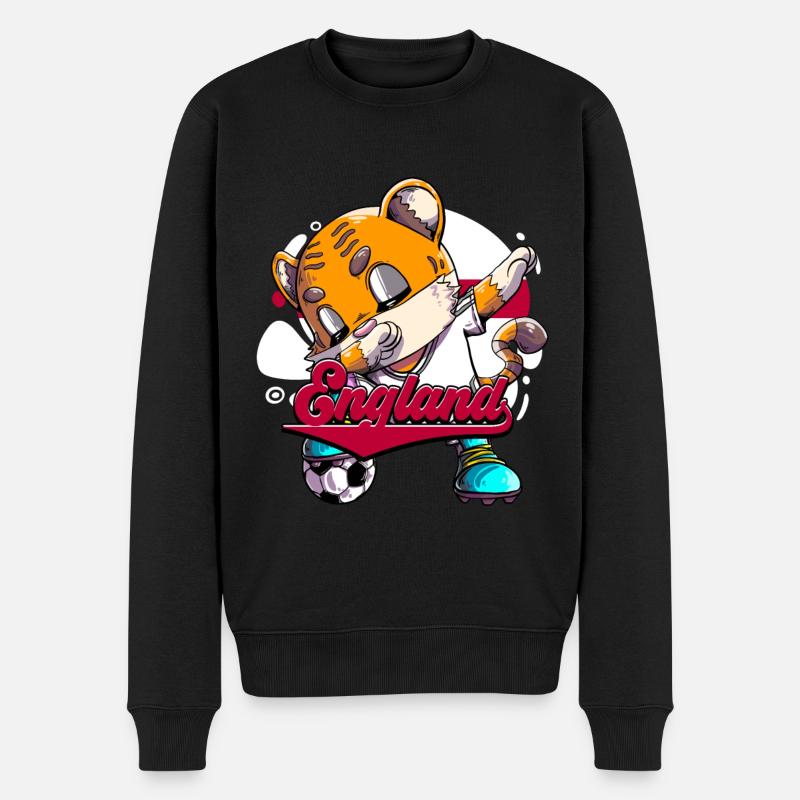 England Fußball - Männer Premium Bio Pullover - Schwarz