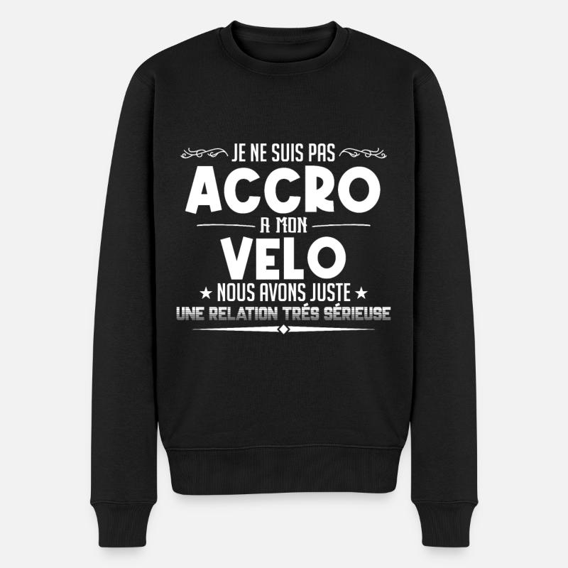 je ne suis pas accro a mon velo - Pull Premium bio Homme - noir