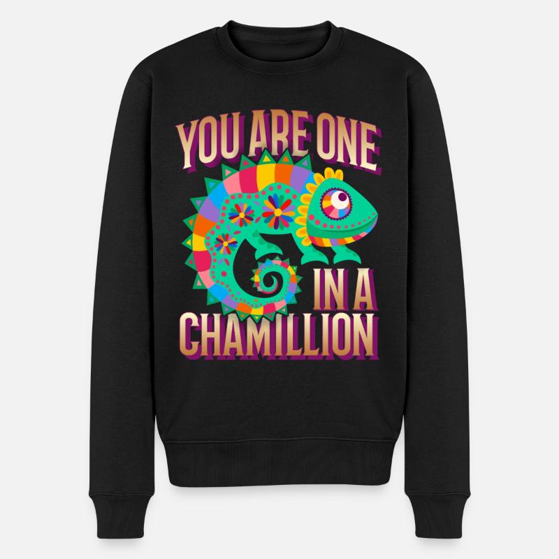Chamäleon lustiger Spruch You-Are-One-In-A-Million - Männer Premium Bio Pullover - Schwarz