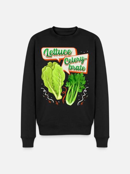 Selleri, salat sjovt ordsprog, ordspil - Økologisk premium-sweatshirt til mænd - sort