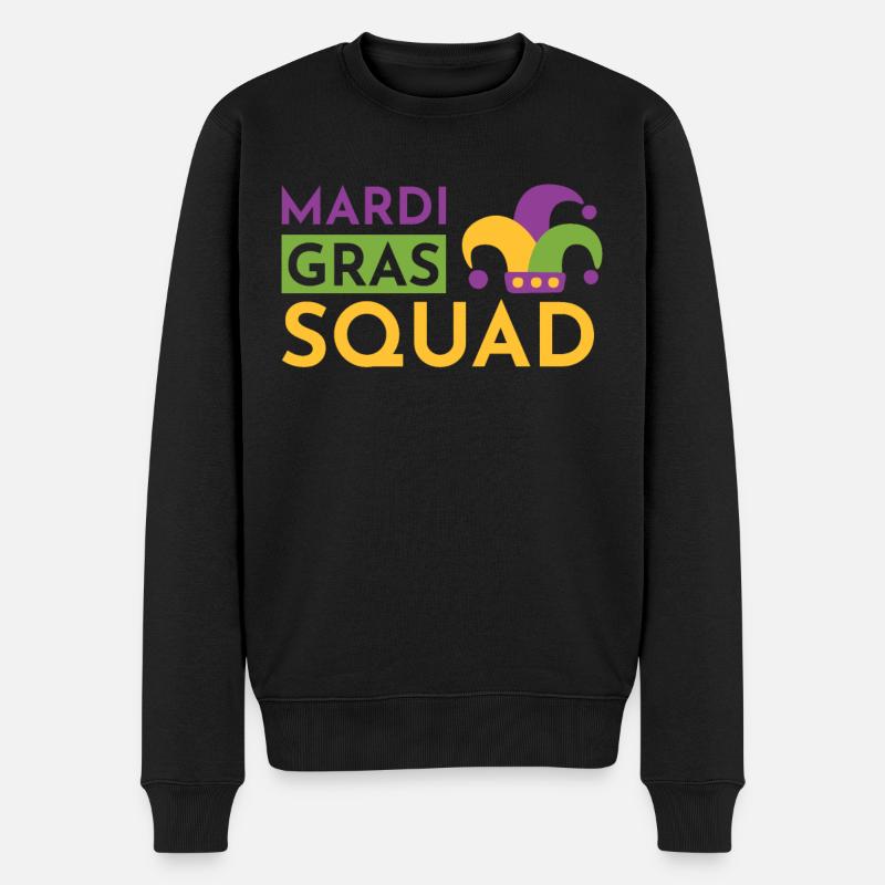 Mardi Gras Squad - Männer Premium Bio Pullover - Schwarz