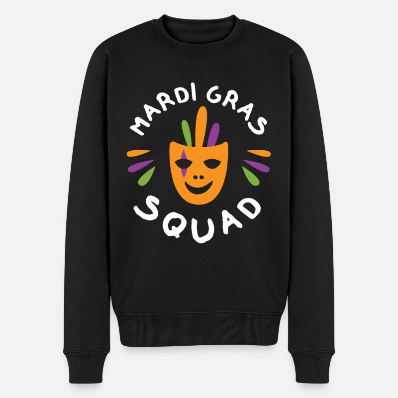 Mardi Gras Squad - Männer Premium Bio Pullover - Schwarz