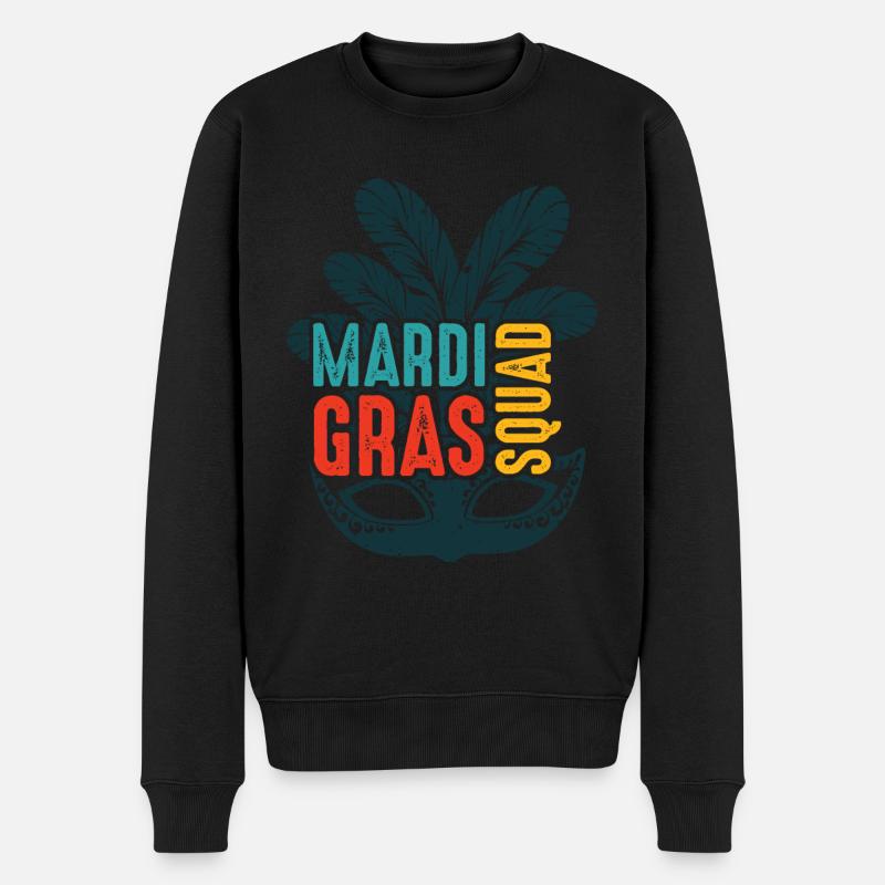 Mardi Gras Squad - Männer Premium Bio Pullover - Schwarz