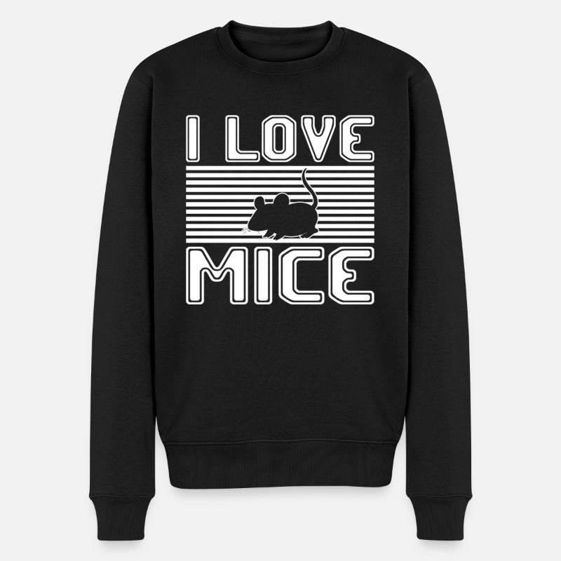 ich liebe mäuse - Männer Premium Bio Pullover - Schwarz