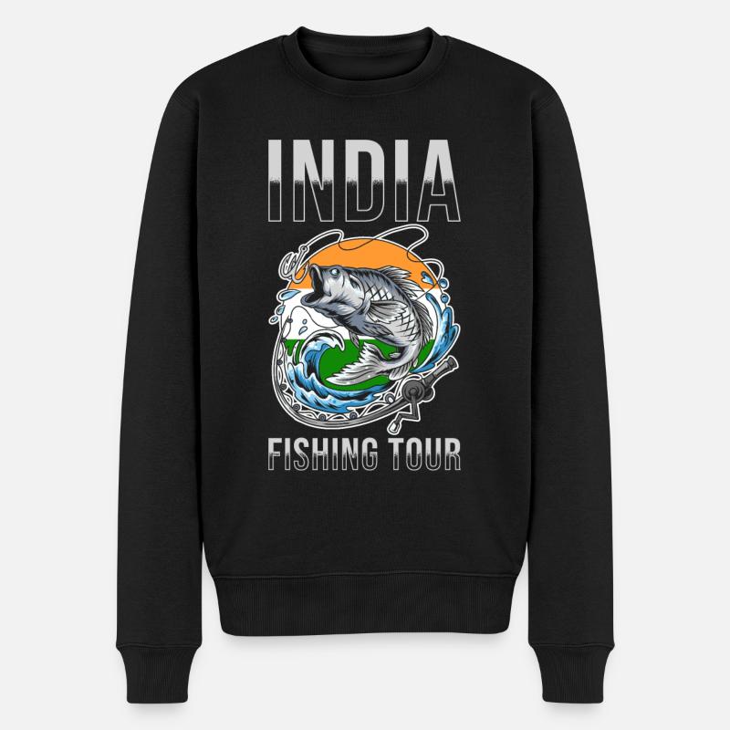 Angel Tour Indien - Männer Premium Bio Pullover - Schwarz