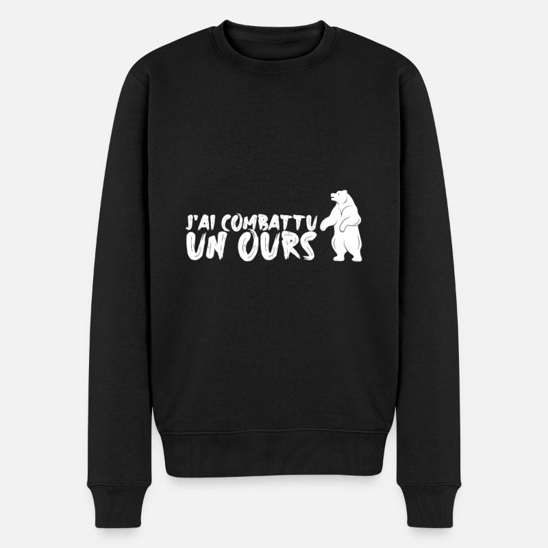 Je combattais un ours - Pull Premium bio Homme - noir