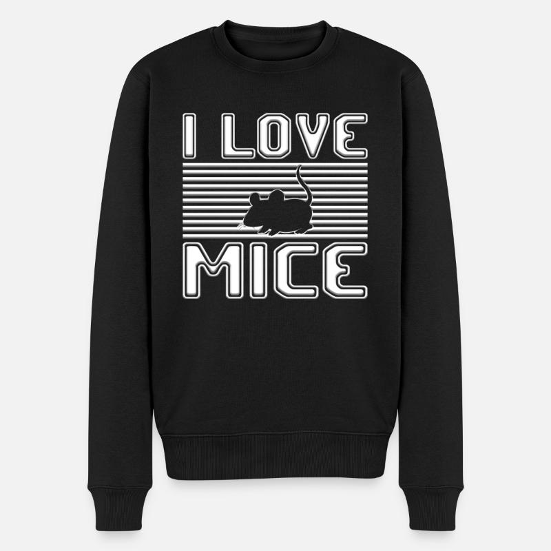 ich liebe mäuse - Männer Premium Bio Pullover - Schwarz