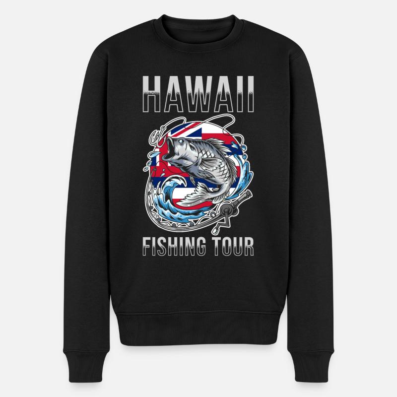 Angel Tour Hawaii - Männer Premium Bio Pullover - Schwarz