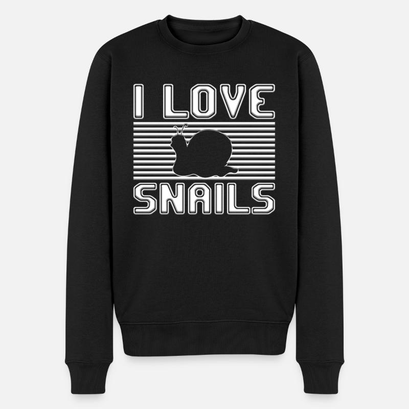I love snails - Männer Premium Bio Pullover - Schwarz