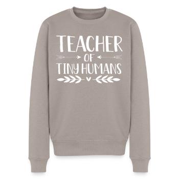 Professeur de Tiny Humans Kindergarten Lehrer - Pull Premium bio Homme - taupe - Devant - Nico (187cm)