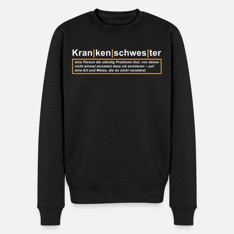 Krankenschwester Definition - Männer Premium Bio Pullover - Schwarz