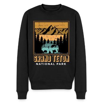 Parc national Buffalo Grand Teton Mountain Camping Souve - Pull Premium bio Homme - noir - Devant - Nico (187cm)