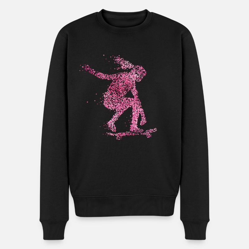Skateboarder Skater Longboard Halfpipe - Pull Premium bio Homme - noir