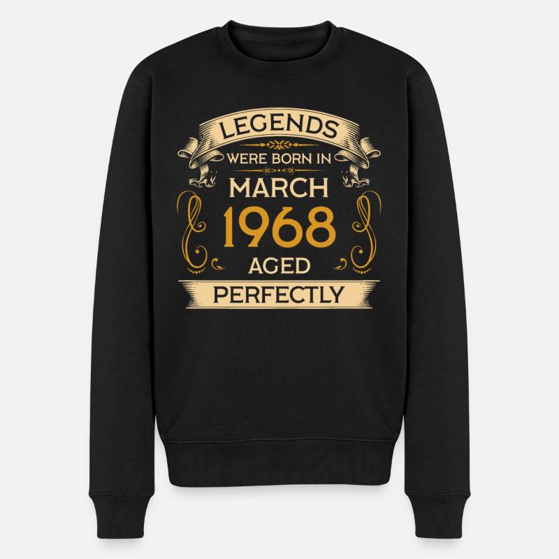 Geburtstag Legends Were Born In März 1968 - Männer Premium Bio Pullover - Schwarz