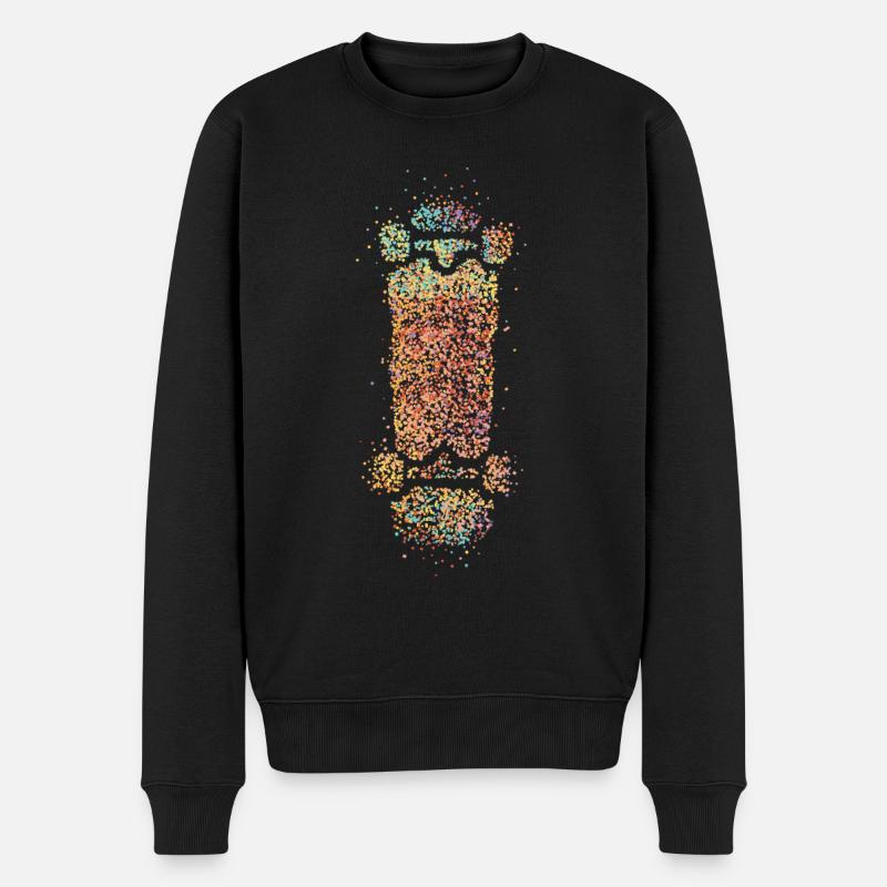 Longboard Skateboard Skater Skateboarder - Männer Premium Bio Pullover - Schwarz