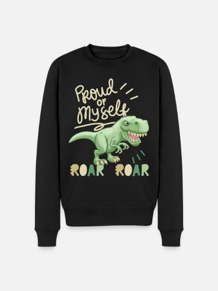 Motivation Inspiration, Saying with Dinosaur - Men's Premium Organic Jumper - black