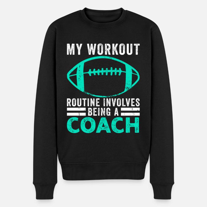 Fußball-Trainingsroutine Sport Fußballtrainer - Männer Premium Bio Pullover - Schwarz