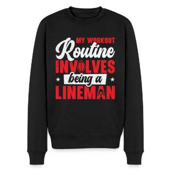 Football Lineman Leben Workout Routine Spieler - Männer Premium Bio Pullover - Schwarz - Vorne - Nico (187cm)