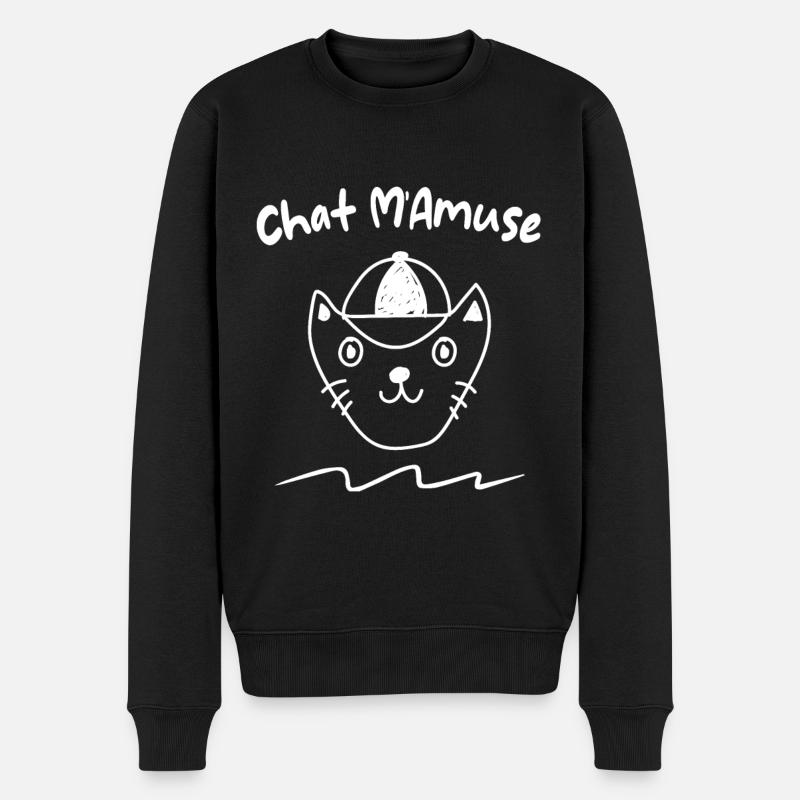 chat m'amuse - Pull Premium bio Homme - noir