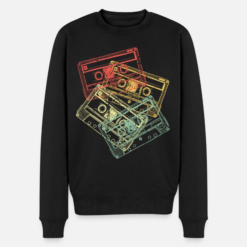 Cassettes audio 80s 80s costume de fête - Pull Premium bio Homme - noir