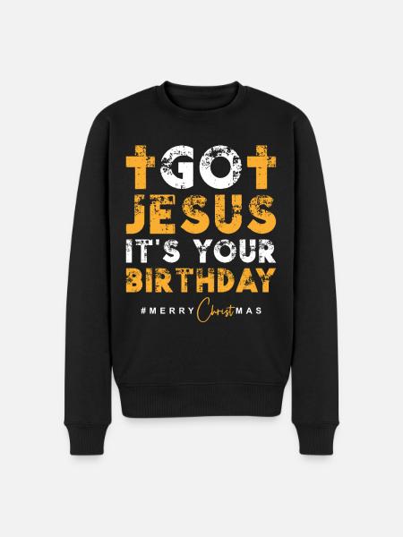 Go Jesus its your Birthday - Men's Premium Organic Jumper - black