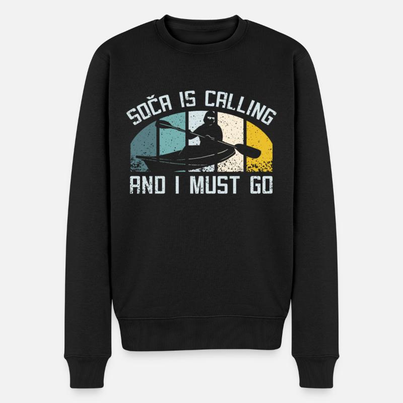 Kayaking on soca slovenia - Männer Premium Bio Pullover - Schwarz