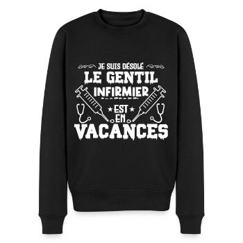 je suis une infirmier gentille est une vacances - Pull Premium bio Homme - noir - Devant - Nico (187cm)