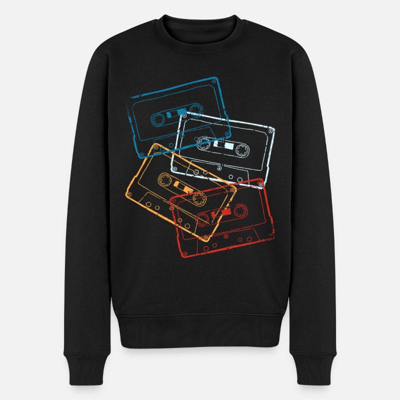 Cassettes audio 80s 80s costume de fête - Pull Premium bio Homme - noir