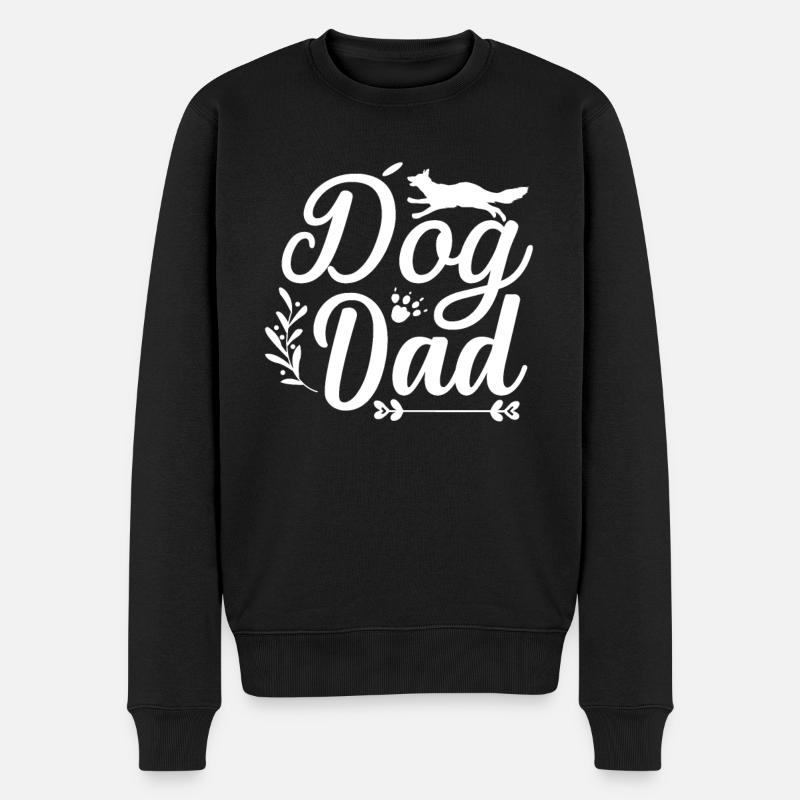 Hund Papa - Männer Premium Bio Pullover - Schwarz