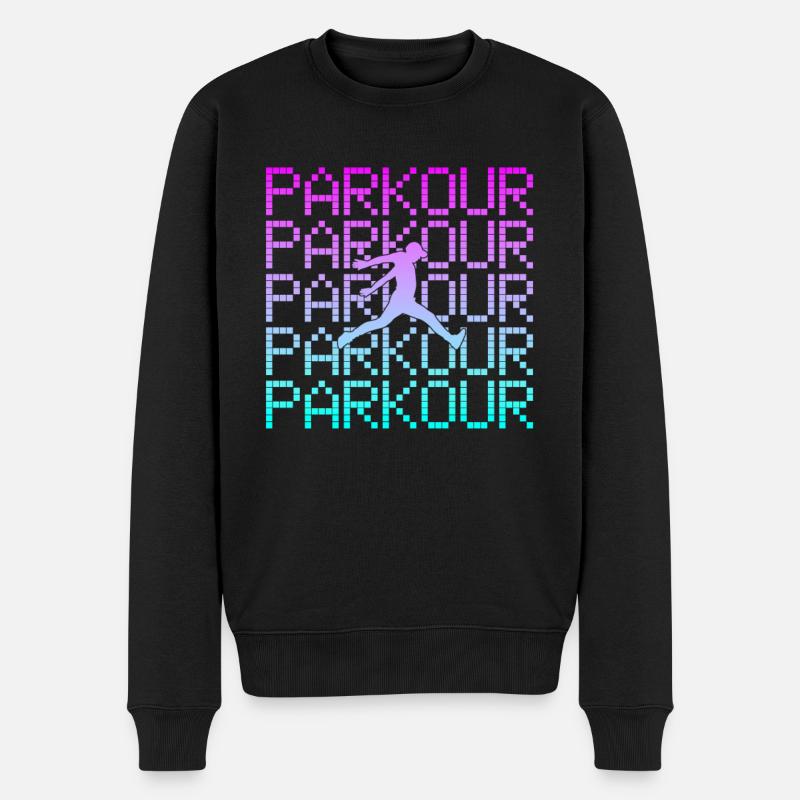 parkour - Männer Premium Bio Pullover - Schwarz