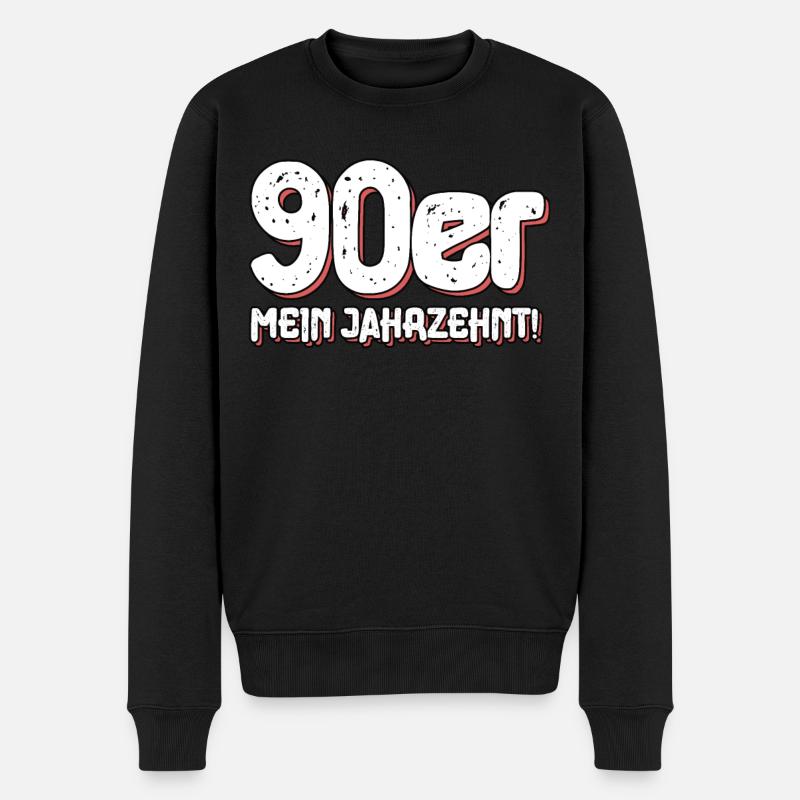 90er Jahre - Männer Premium Bio Pullover - Schwarz