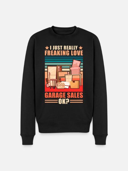 Garage sale slogan - Men's Premium Organic Jumper - black