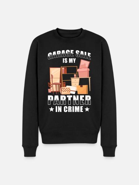 Garage sale slogan - Men's Premium Organic Jumper - black