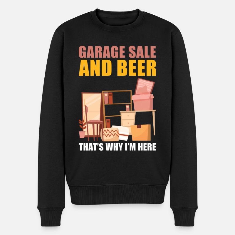 Garagenverkauf Spruch - Männer Premium Bio Pullover - Schwarz