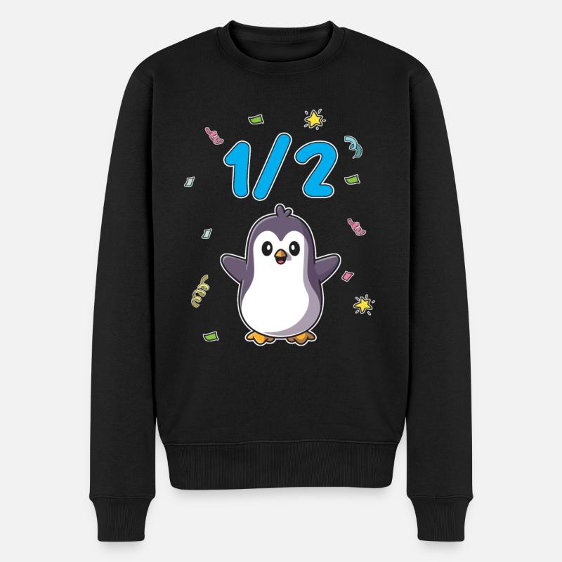 Demi-année 6 mois Anniversaire Pingouin - Pull Premium bio Homme - noir