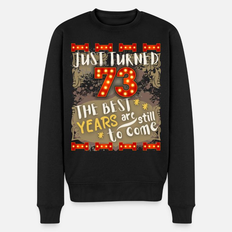 73. Geburtstag 73 Jahre alt Vintage-Design, Spruch - Männer Premium Bio Pullover - Schwarz
