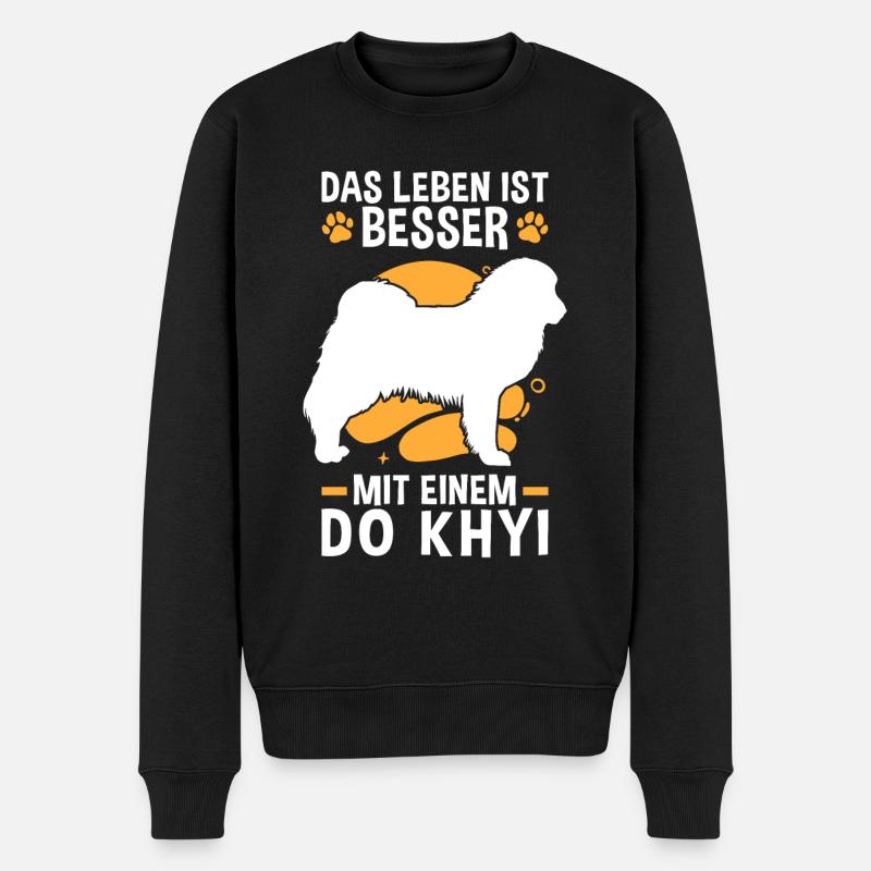 Das Leben ist besser mit Do Khyi Tibetdogge - Männer Premium Bio Pullover - Schwarz