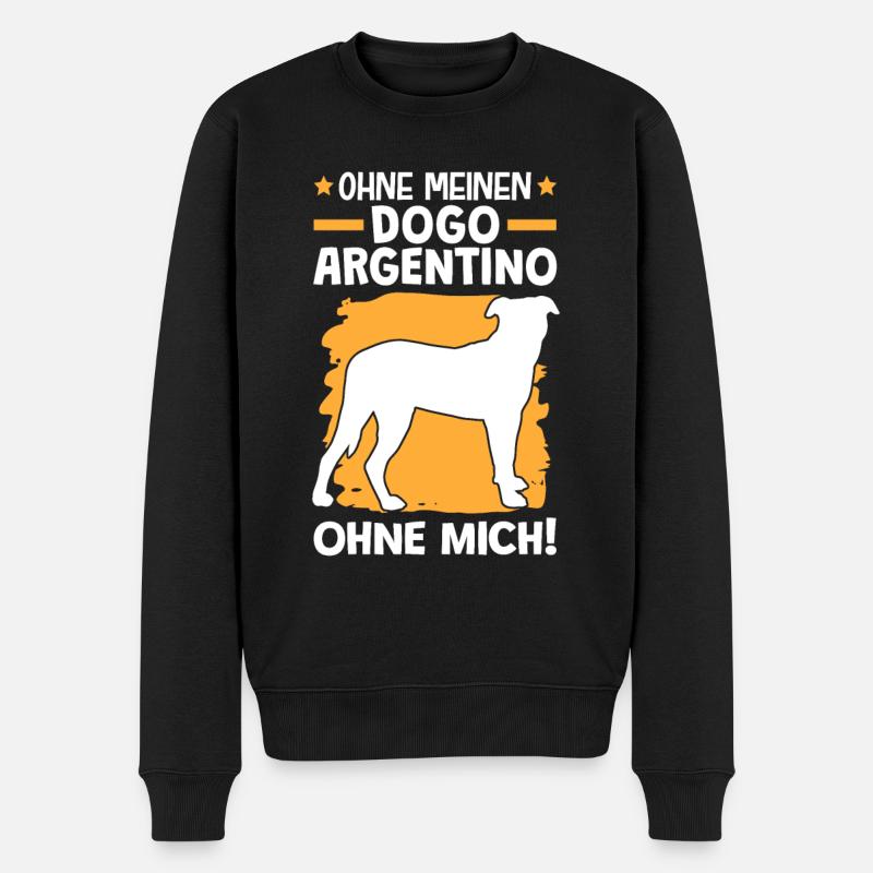 Ohne meinen Dogo Argentino ohne mich - Männer Premium Bio Pullover - Schwarz